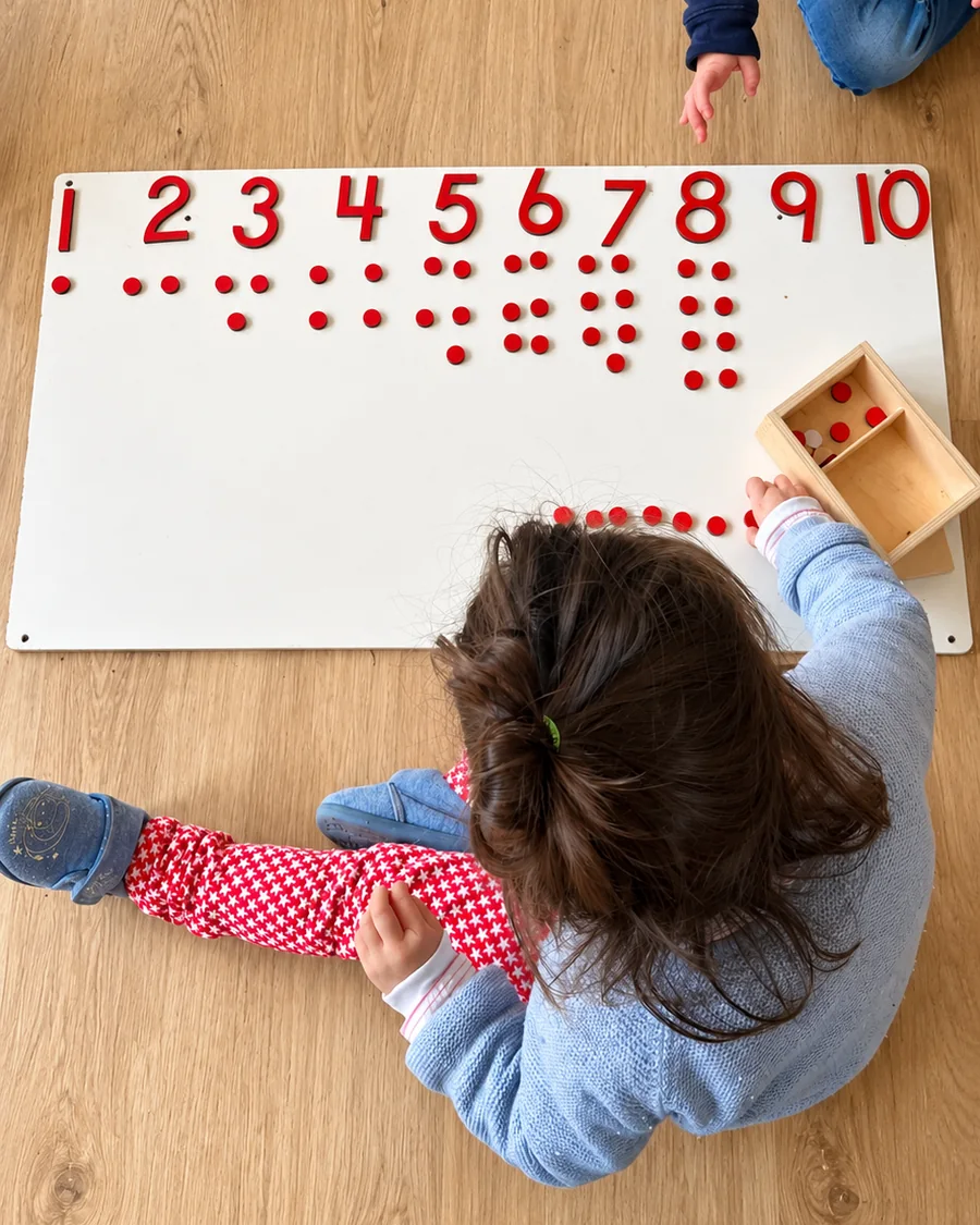 Counting activity with numbers and hands-on counters